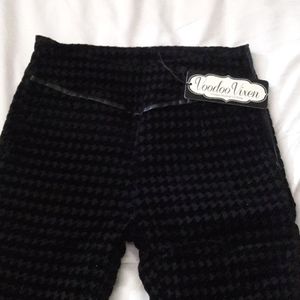 Voodoo Vixen black on black houndstooth pants